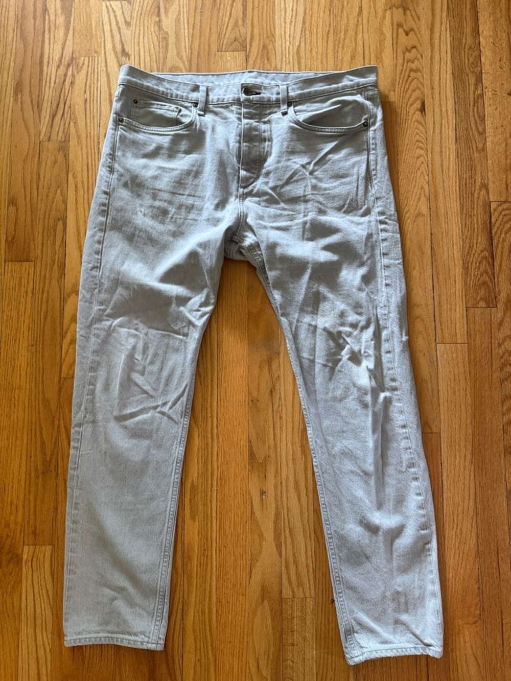Rag & Bone Men's 38x32 Light Gray Jeans - Fit 2 Slim Fit